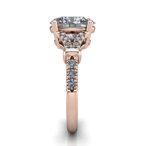 Sloane Oval Shape Classic Engagement Ring in 18K Rose Gold