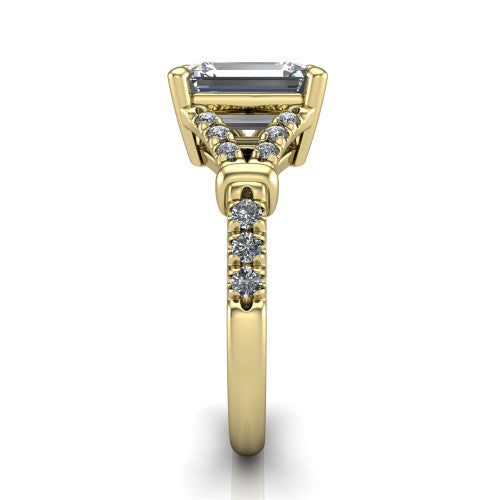 Sloane Emerald Shape Classic Engagement Ring in 14K Yellow Gold