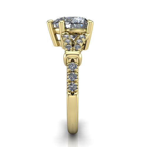 Sloane Heart Shape Classic Engagement Ring in 14K Yellow Gold