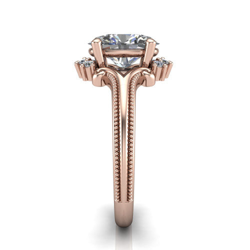 Valeria Oval Shape Halo Engagement Ring in 18K Rose Gold