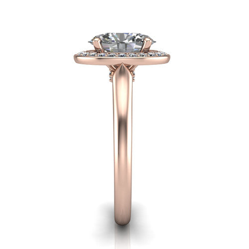 Wren Oval Shape Halo Engagement Ring in 18K Rose Gold