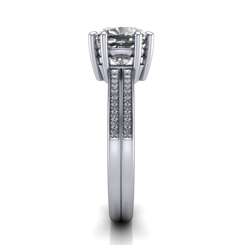 cushion diamond solitaire ring, platinum