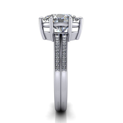 oval diamond solitaire ring, platinum