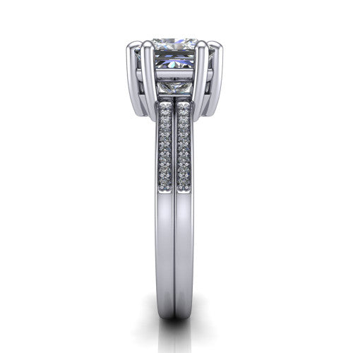 princess diamond solitaire ring, platinum