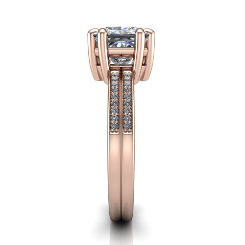 princess diamond solitaire ring, 18k rose gold