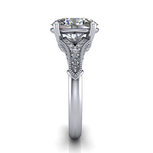 oval diamond solitaire ring, platinum