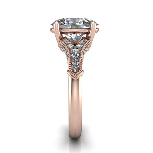 oval diamond solitaire ring, 14k rose gold