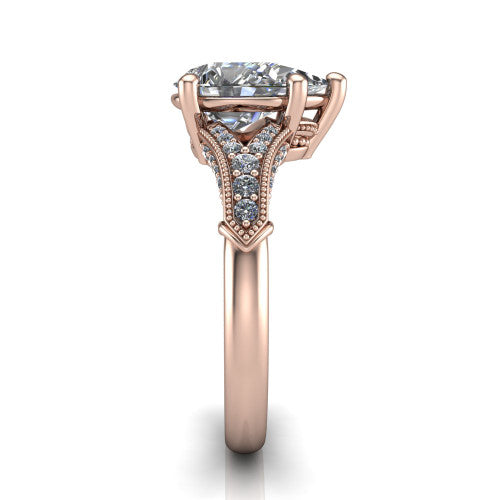 pear diamond solitaire ring, 18k rose gold