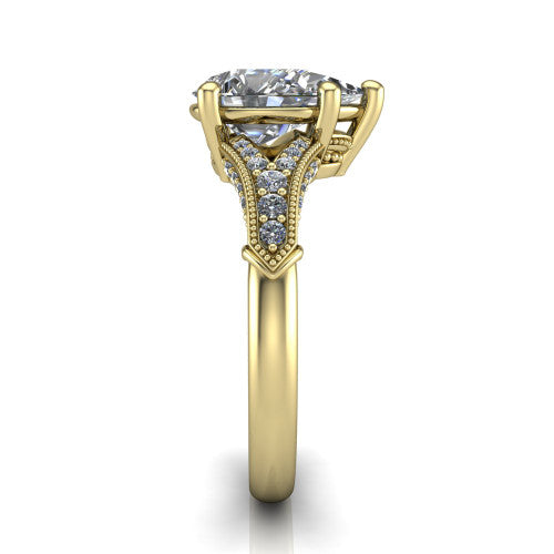 pear diamond solitaire ring, 18k yellow gold