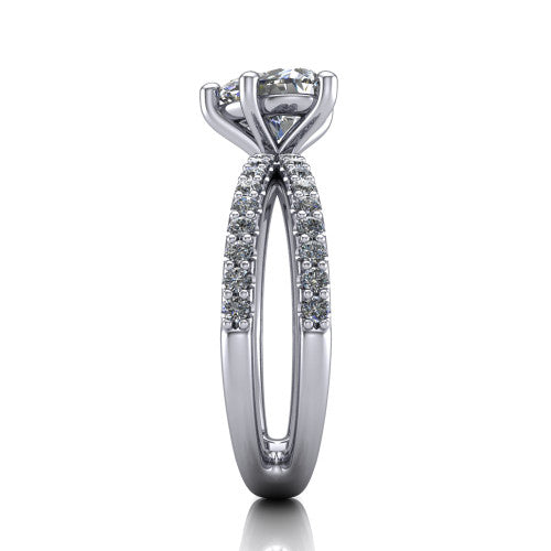 Stormy Heart Shape Classic Engagement Ring in Platinum