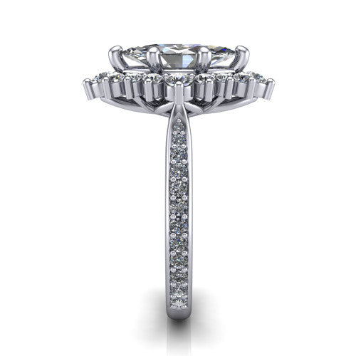 Zara Marquise Shape Halo Engagement Ring in 18K White Gold
