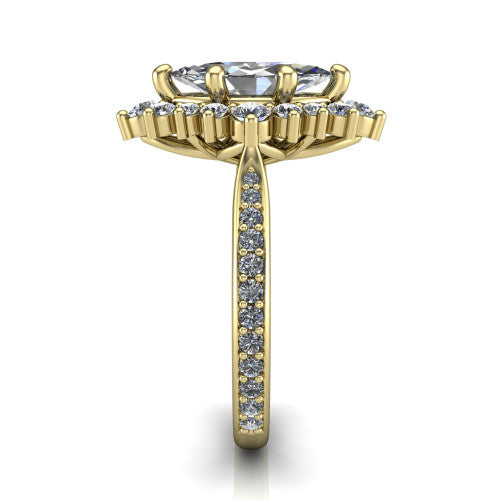 Zara Marquise Shape Halo Engagement Ring in 14K Yellow Gold