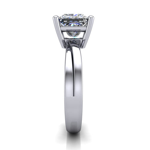Alana Princess Shape Classic Engagement Ring in 18K White Gold