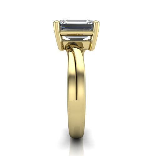 Alana Emerald Shape Classic Engagement Ring in 18K Yellow Gold