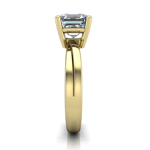 Alana Square Emerald Shape Classic Engagement Ring in 14K Yellow Gold