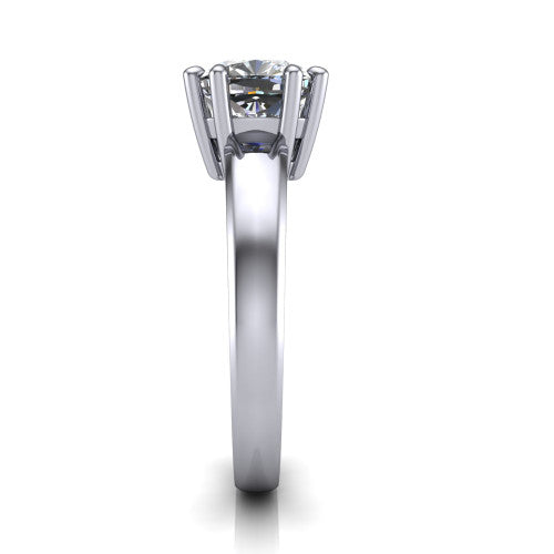 Vera Cushion Shape Classic Engagement Ring in 18K White Gold