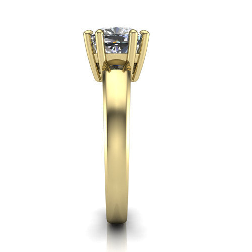 Vera Cushion Shape Classic Engagement Ring in 18K Yellow Gold