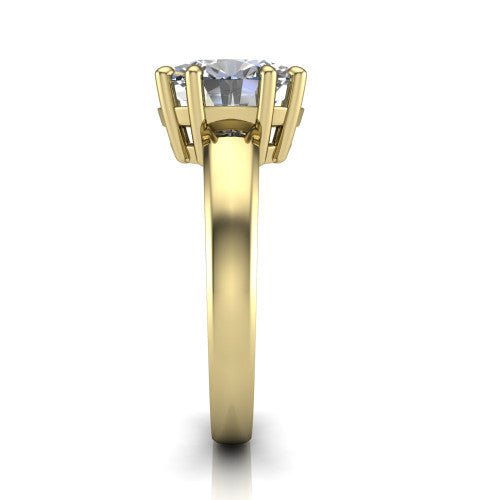 Vera Oval Shape Classic Engagement Ring in 14K Yellow Gold