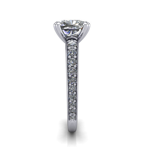 Sydney Cushion Shape Classic Engagement Ring in Platinum