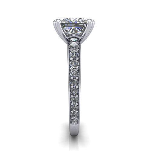 Sydney Princess Shape Classic Engagement Ring in 14K White Gold