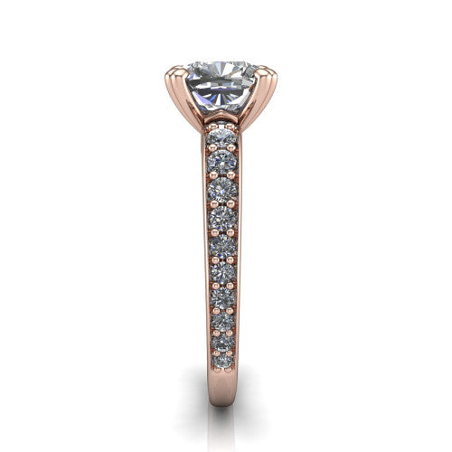 Sydney Cushion Shape Classic Engagement Ring in 18K Rose Gold