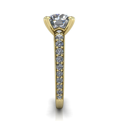 Sydney Round Shape Classic Engagement Ring in 18K Yellow Gold