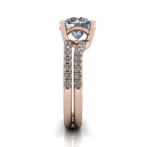 Alexandra Round Shape Classic Engagement Ring in 18K Rose Gold