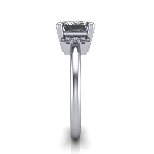 Taylor Emerald Shape Classic Engagement Ring in Platinum