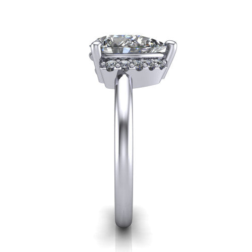 Taylor Pear Shape Classic Engagement Ring in 18K White Gold