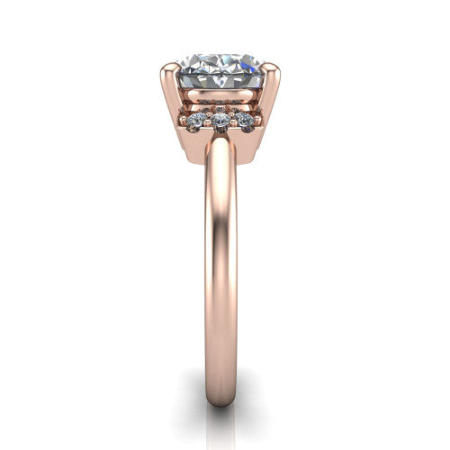 Taylor Oval Shape Classic Engagement Ring in 18K Rose Gold