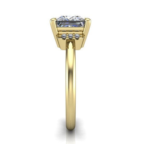 Taylor Princess Shape Classic Engagement Ring in 18K Yellow Gold