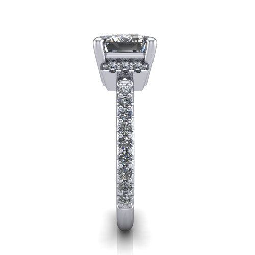 Ana Emerald Shape Classic Engagement Ring in Platinum