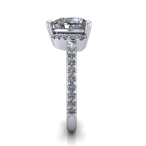 Ana Heart Shape Classic Engagement Ring in 18K White Gold