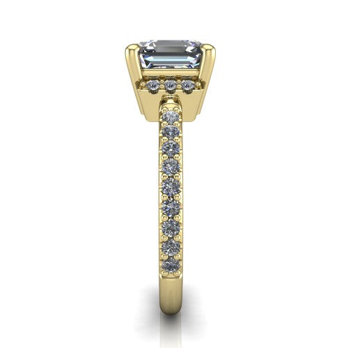 Ana Square Emerald Shape Classic Engagement Ring in 14K Yellow Gold