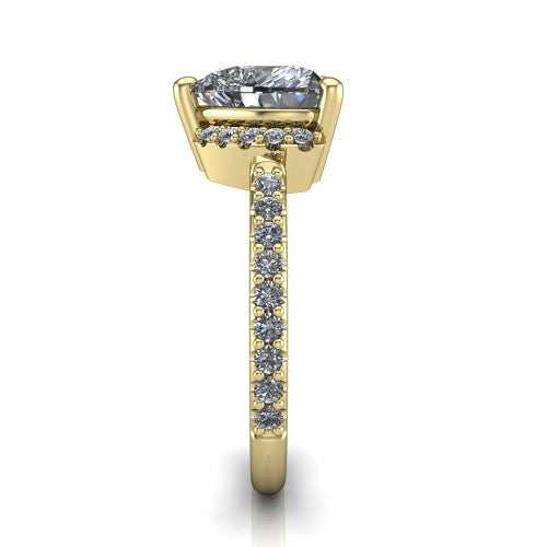 Ana Heart Shape Classic Engagement Ring in 18K Yellow Gold