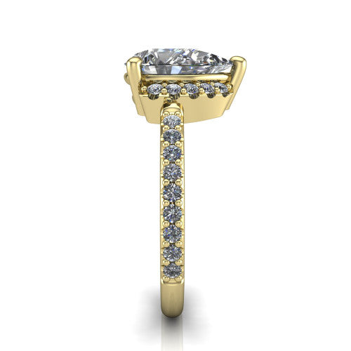 Ana Pear Shape Classic Engagement Ring in 14K Yellow Gold
