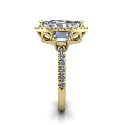 Amira Marquise Shape Halo Engagement Ring in 18K Yellow Gold