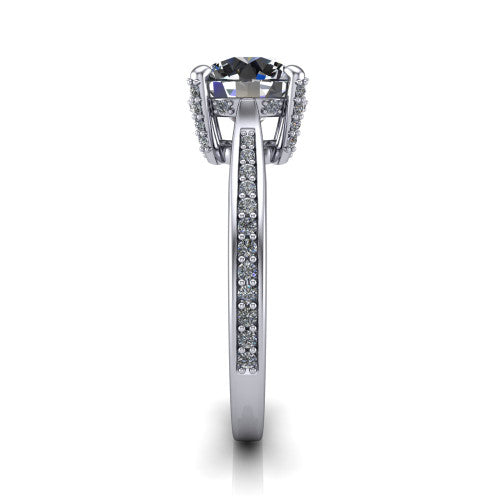 True Round Shape Classic Engagement Ring in Platinum