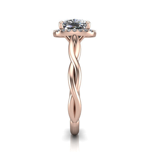 Alora Cushion Shape Halo Engagement Ring in 14K Rose Gold