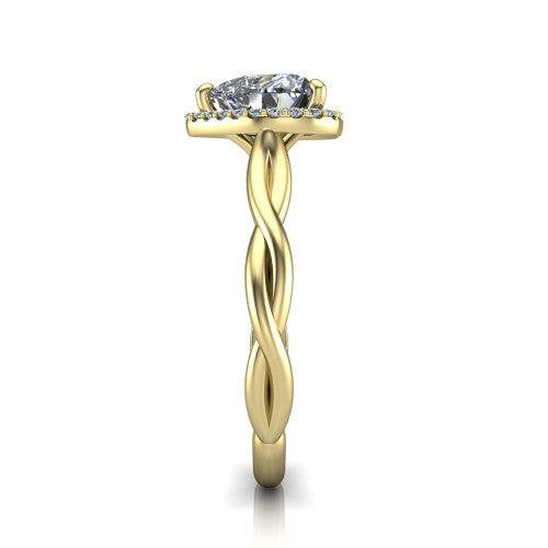 Alora Heart Shape Halo Engagement Ring in 14K Yellow Gold