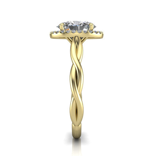 Alora Oval Shape Halo Engagement Ring in 14K Yellow Gold