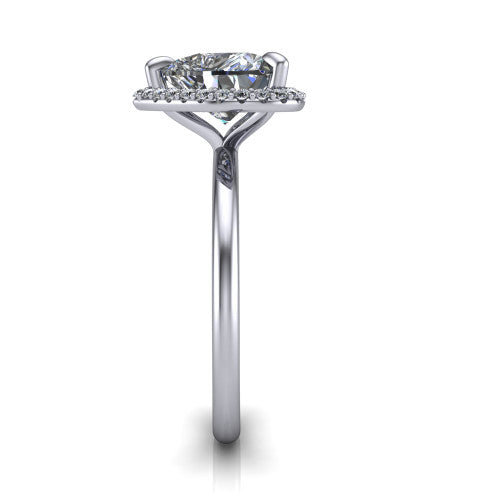 Carmen Heart Shape Halo Engagement Ring in Platinum