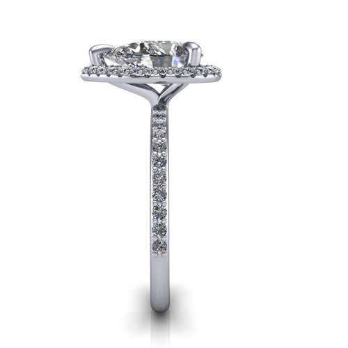 Talia Pear Shape Halo Engagement Ring in Platinum