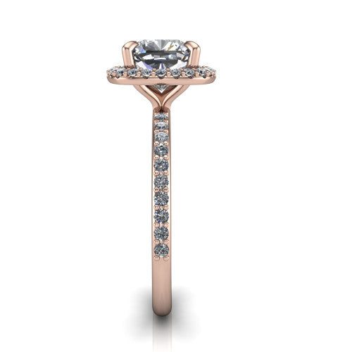 Talia Cushion Shape Halo Engagement Ring in 18K Rose Gold