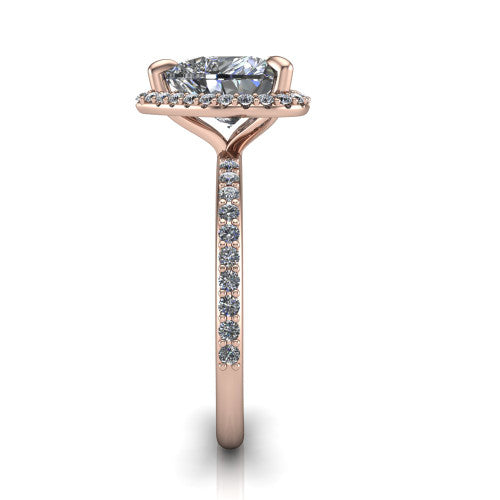 Talia Heart Shape Halo Engagement Ring in 18K Rose Gold