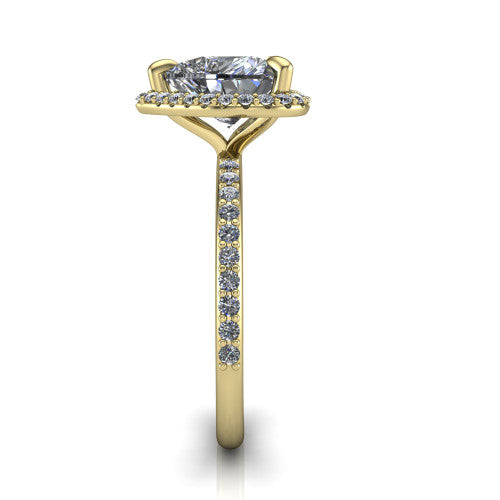 Talia Heart Shape Halo Engagement Ring in 18K Yellow Gold