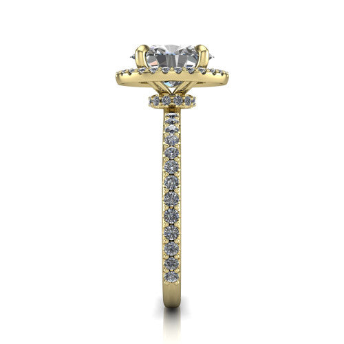 Violetta Oval Shape Halo Engagement Ring in 14K Yellow Gold