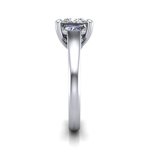 Harlow Princess Shape Classic Engagement Ring in Platinum