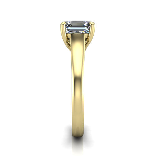 Harlow Square Emerald Shape Classic Engagement Ring in 18K Yellow Gold