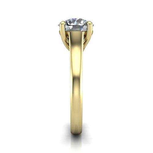 Harlow Round Shape Classic Engagement Ring in 14K Yellow Gold